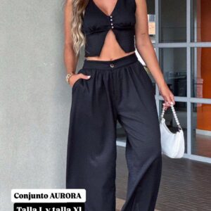 Conjunto chaleco y pantalón amplio