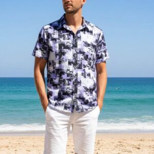 Camisa de hombre estampada de verano precio especial